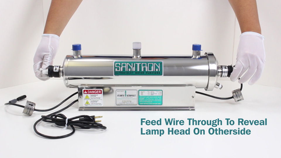 Feed wire through to reveal lamp