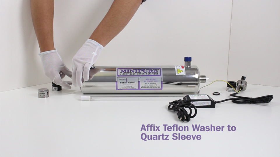 Affix Teflon Washer to Quartz Sleeve