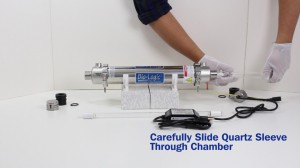 Bio-Logic UV Water Purifier Carefully Slide Quartz Sleeve Through Chamber