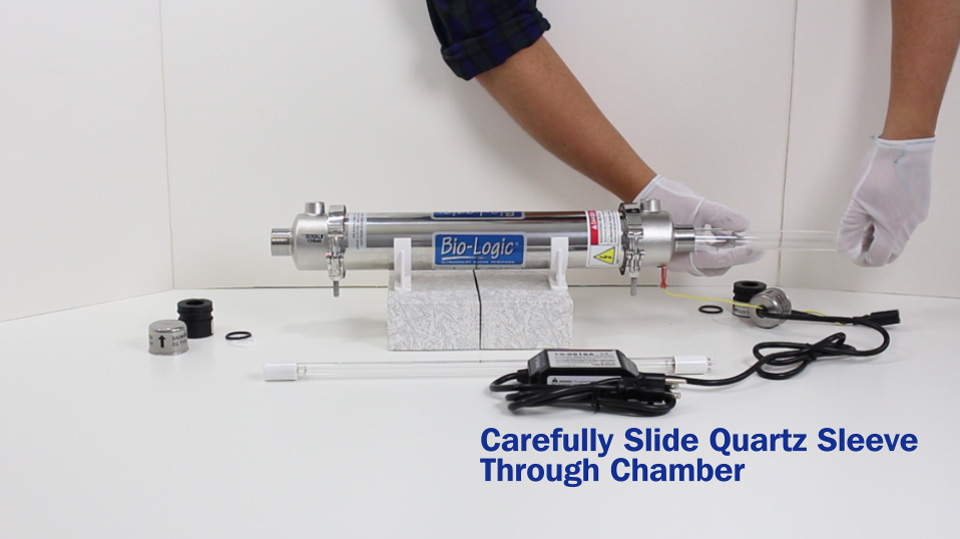 Carefully Slide Quartz Sleeve Through Chamber