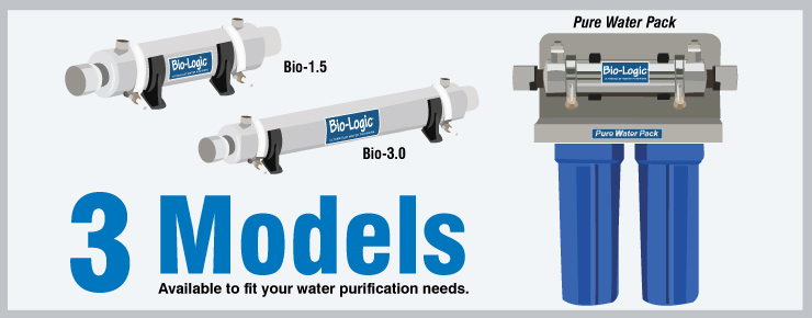 3 UV Water Purification Models available to fit your water purification needs.