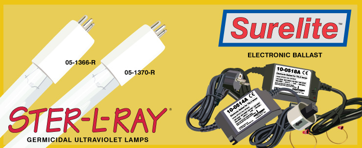 STER-L-RAY Germicidal UV Lamps & Surelite Electronic Ballasts