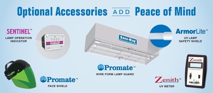 Get Optional Accessories for Your Sani•Ray Direct Germicidal UV Fixtures