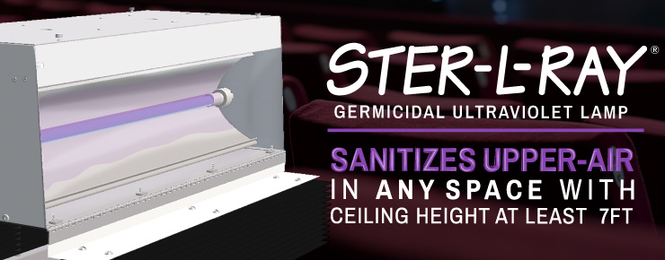 STER-L-RAY Germicidal Ultraviolet Lamp Sanitizes Upper-Air In Any Space with Ceiling Height At Least 7Ft
