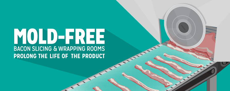 Mold-Free Bacon Slicing & Wrapping Rooms Prolong the Life of the Product