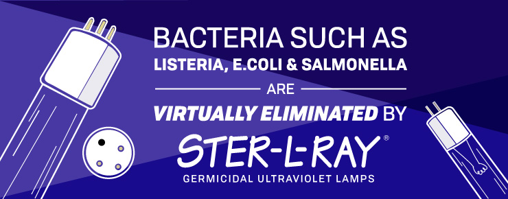 Bacteria Virtually Eliminated by STER-L-RAY Lamps