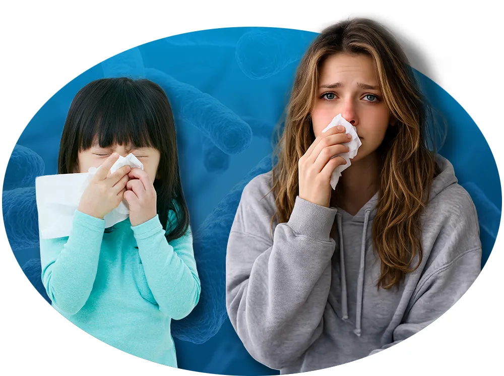 kindergartener and a college girl